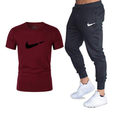 Load image into Gallery viewer, Men's Sets T Shirts+pants Two Pieces Sets Casual Tracksuit Men/Women New Fashion printing suits sportwear Gyms Fitness trousers