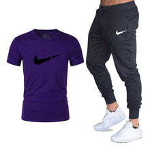 Load image into Gallery viewer, Men's Sets T Shirts+pants Two Pieces Sets Casual Tracksuit Men/Women New Fashion printing suits sportwear Gyms Fitness trousers