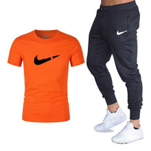 Load image into Gallery viewer, Men's Sets T Shirts+pants Two Pieces Sets Casual Tracksuit Men/Women New Fashion printing suits sportwear Gyms Fitness trousers
