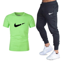 Load image into Gallery viewer, Men's Sets T Shirts+pants Two Pieces Sets Casual Tracksuit Men/Women New Fashion printing suits sportwear Gyms Fitness trousers
