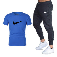 Load image into Gallery viewer, Men's Sets T Shirts+pants Two Pieces Sets Casual Tracksuit Men/Women New Fashion printing suits sportwear Gyms Fitness trousers