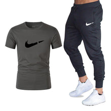 Load image into Gallery viewer, Men's Sets T Shirts+pants Two Pieces Sets Casual Tracksuit Men/Women New Fashion printing suits sportwear Gyms Fitness trousers