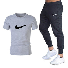 Load image into Gallery viewer, Men's Sets T Shirts+pants Two Pieces Sets Casual Tracksuit Men/Women New Fashion printing suits sportwear Gyms Fitness trousers