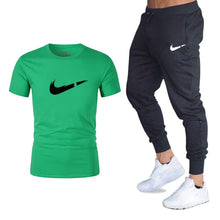 Load image into Gallery viewer, Men's Sets T Shirts+pants Two Pieces Sets Casual Tracksuit Men/Women New Fashion printing suits sportwear Gyms Fitness trousers