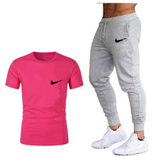 Load image into Gallery viewer, Men's Sets T Shirts+pants Two Pieces Sets Casual Tracksuit Men/Women New Fashion printing suits sportwear Gyms Fitness trousers