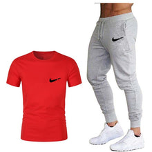 Load image into Gallery viewer, Men's Sets T Shirts+pants Two Pieces Sets Casual Tracksuit Men/Women New Fashion printing suits sportwear Gyms Fitness trousers