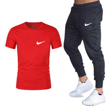 Load image into Gallery viewer, Men's Sets T Shirts+pants Two Pieces Sets Casual Tracksuit Men/Women New Fashion printing suits sportwear Gyms Fitness trousers
